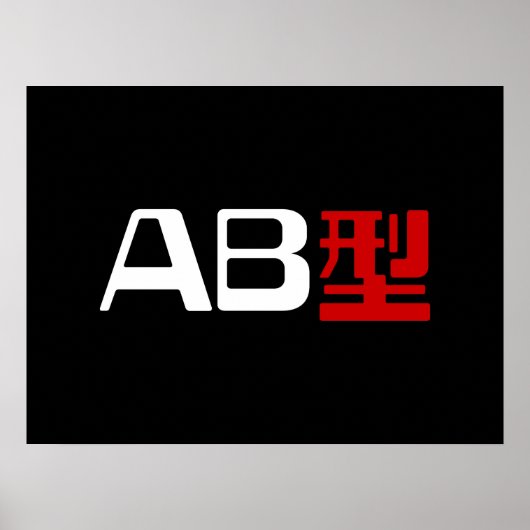 Bloedgroep AB Japans Kanji Poster (Voorkant)