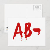 Bloedgroep AB - Negatief #Horror ziekenhuis Briefkaart (Voorkant / Achterkant)