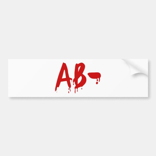 Bloedgroep AB - Negatief #Horror ziekenhuis Bumpersticker (Voorkant)