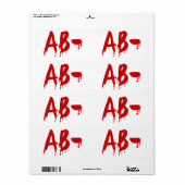 Bloedgroep AB - Negatief #Horror ziekenhuis Etiket (Full Sheet)