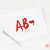 Bloedgroep AB - Negatief #Horror ziekenhuis Ovale Sticker (Envelop)
