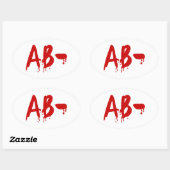 Bloedgroep AB - Negatief #Horror ziekenhuis Ovale Sticker (Vel)