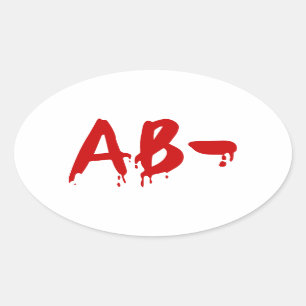 Bloedgroep AB - Negatief #Horror ziekenhuis Ovale Sticker
