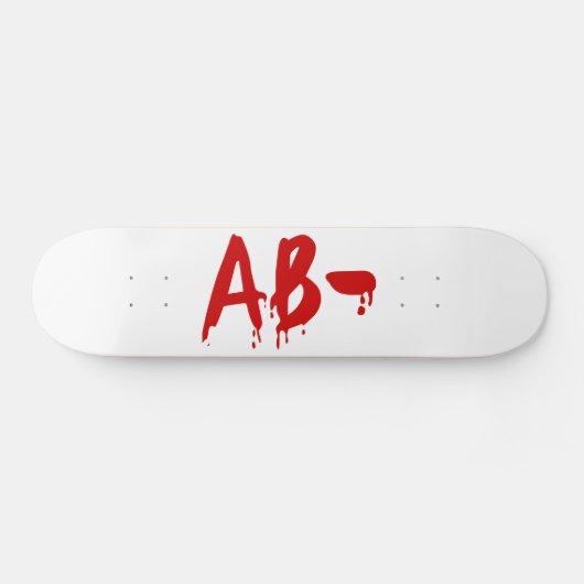 Bloedgroep AB - Negatief #Horror ziekenhuis Persoonlijk Skateboard (Horizontaal)