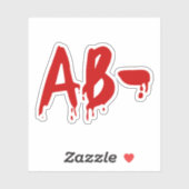 Bloedgroep AB - Negatief #Horror ziekenhuis Sticker (Vel)