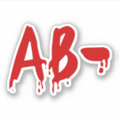 Bloedgroep AB - Negatief #Horror ziekenhuis Sticker (Voorkant)