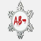 Bloedgroep AB - Negatief #Horror ziekenhuis Tin Sneeuwvlok Ornament (Rechts)