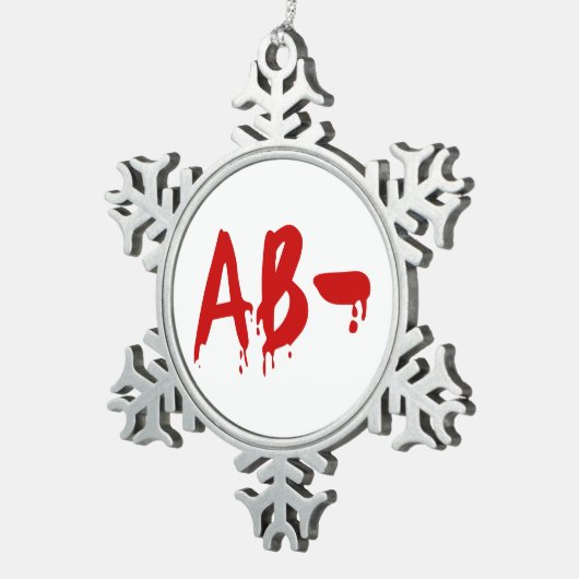 Bloedgroep AB - Negatief #Horror ziekenhuis Tin Sneeuwvlok Ornament (Rechts)