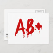 Bloedgroep AB+ Positief #Horror Hospital Briefkaart (Voorkant / Achterkant)