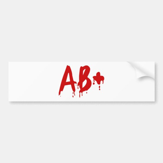 Bloedgroep AB+ Positief #Horror Hospital Bumpersticker (Voorkant)