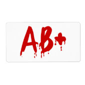 Bloedgroep AB+ Positief #Horror Hospital Etiket (Voorkant)