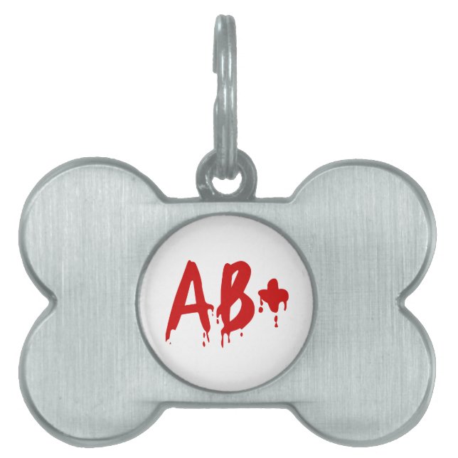 Bloedgroep AB+ Positief #Horror Hospital Huisdieren Naamplaatje (voorkant)
