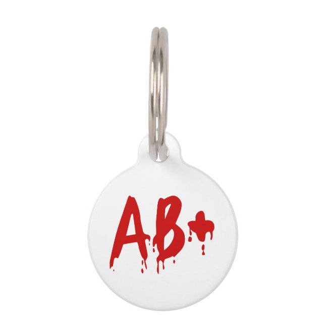 Bloedgroep AB+ Positief #Horror Hospital Huisdierpenning (Voorkant)