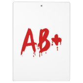 Bloedgroep AB+ Positief #Horror Hospital Klembord (Achterkant)