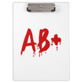 Bloedgroep AB+ Positief #Horror Hospital Klembord (Voorkant)