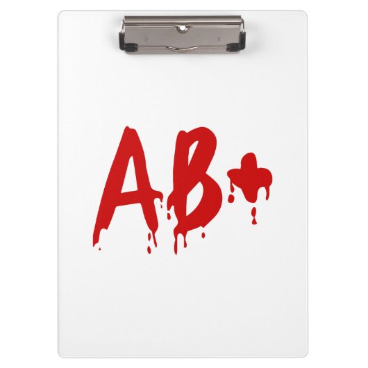 Bloedgroep AB+ Positief #Horror Hospital Klembord (Voorkant)