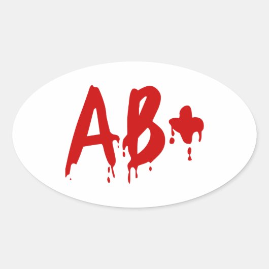 Bloedgroep AB+ Positief #Horror Hospital Ovale Sticker (Voorkant)