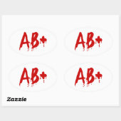 Bloedgroep AB+ Positief #Horror Hospital Ovale Sticker (Vel)