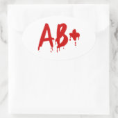 Bloedgroep AB+ Positief #Horror Hospital Ovale Sticker (Tas)
