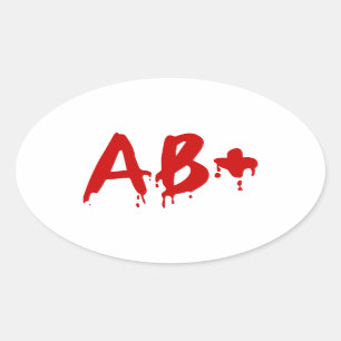 Bloedgroep AB+ Positief #Horror Hospital Ovale Sticker