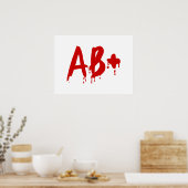 Bloedgroep AB+ Positief #Horror Hospital Poster (Keuken)