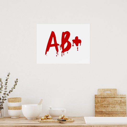 Bloedgroep AB+ Positief #Horror Hospital Poster (Keuken)