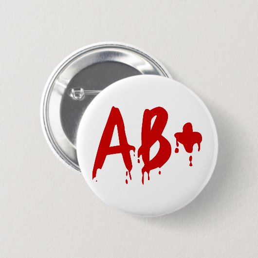 Bloedgroep AB+ Positief #Horror Hospital Ronde Button 5,7 Cm (Voorkant /achterkant)