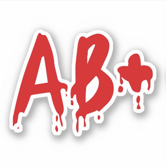 Bloedgroep AB+ Positief #Horror Hospital Sticker (Voorkant)