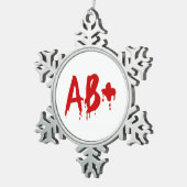 Bloedgroep AB+ Positief #Horror Hospital Tin Sneeuwvlok Ornament (Rechts)