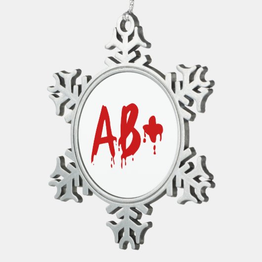 Bloedgroep AB+ Positief #Horror Hospital Tin Sneeuwvlok Ornament (Rechts)