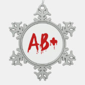 Bloedgroep AB+ Positief #Horror Hospital Tin Sneeuwvlok Ornament (Voorkant)