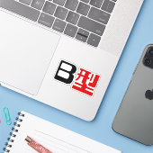 Bloedgroep B Japanse Kanji Sticker (Laptop met iPhone)