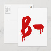Bloedgroep B - Negatief #Horror ziekenhuis Briefkaart (Voorkant / Achterkant)