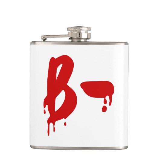 Bloedgroep B - Negatief #Horror ziekenhuis Heupfles (Voorkant)