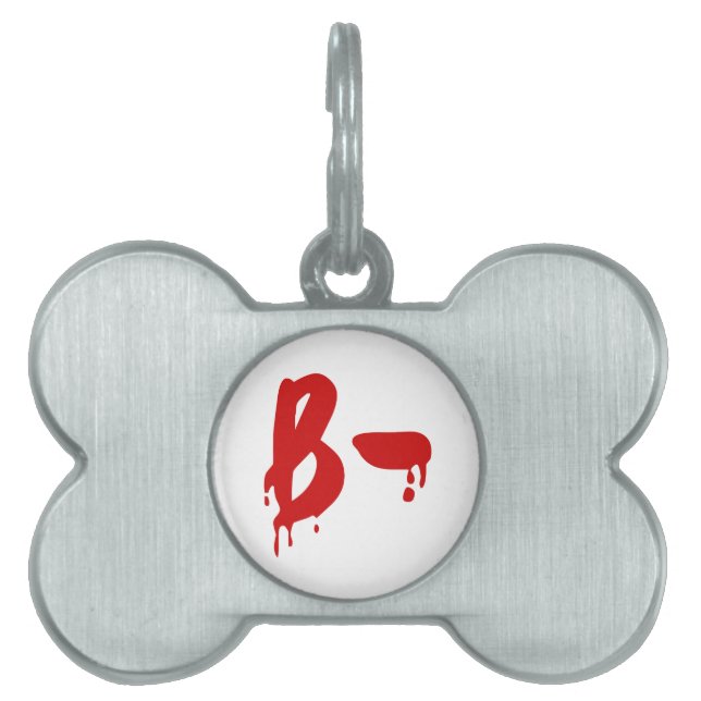 Bloedgroep B - Negatief #Horror ziekenhuis Huisdieren Naamplaatje (voorkant)