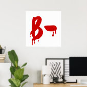 Bloedgroep B - Negatief #Horror ziekenhuis Poster (Thuiskantoor)