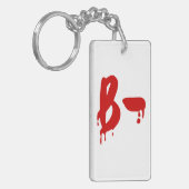 Bloedgroep B - Negatief #Horror ziekenhuis Sleutelhanger (Voorkant Links)