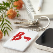 Bloedgroep B - Negatief #Horror ziekenhuis Sleutelhanger (Voorkant Rechts)