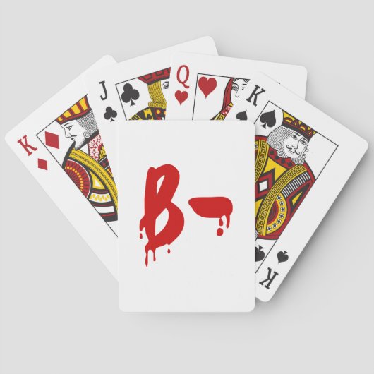 Bloedgroep B- Negatief #Horror Ziekenhuis Speelkaarten (Achterkant)