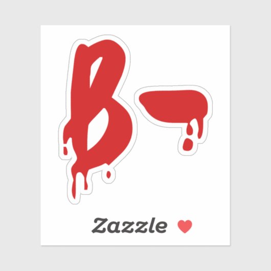 Bloedgroep B - Negatief #Horror ziekenhuis Sticker (Vel)