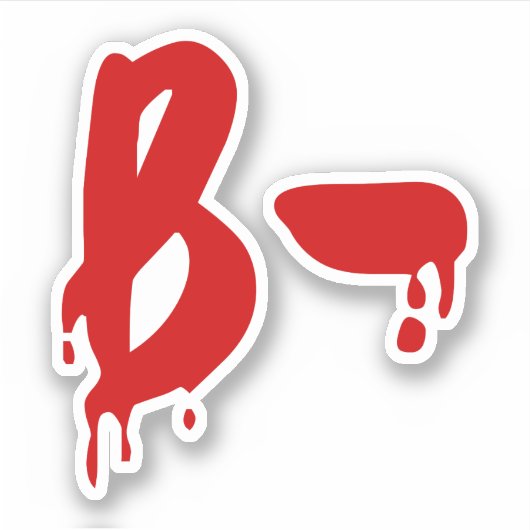Bloedgroep B - Negatief #Horror ziekenhuis Sticker (Voorkant)
