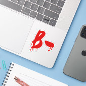 Bloedgroep B - Negatief #Horror ziekenhuis Sticker (Laptop met iPhone)