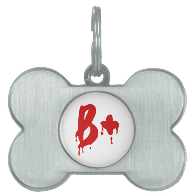 Bloedgroep B+ Positief #Horror Hospital Huisdieren Naamplaatje (voorkant)