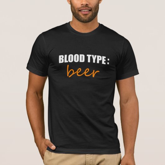 bloedgroep bier t-shirt (Voorkant)