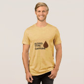 Bloedgroep: Cafeïne Mannen Tri-Blend Shirt (Voorkant volledig)