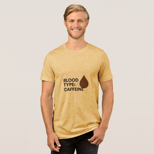 Bloedgroep: Cafeïne Mannen Tri-Blend Shirt (Voorkant volledig)