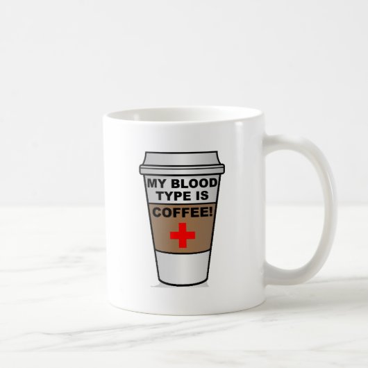 Bloedgroep Koffie Grappige Mok (Rechts)