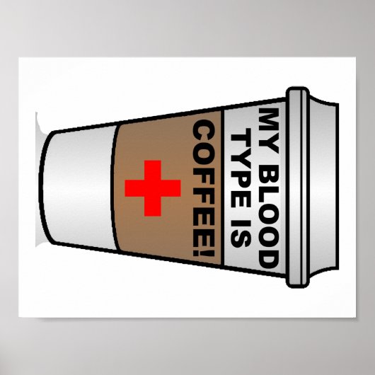 Bloedgroep Koffie Grappige Poster (Voorkant)