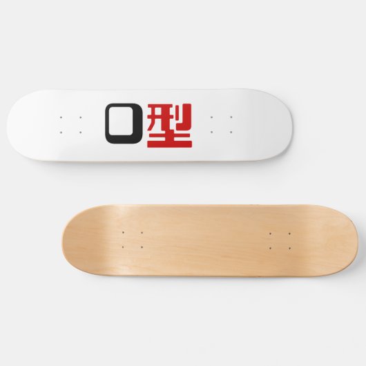 Bloedgroep O Japans Kanji Skateboard (Horizontaal)