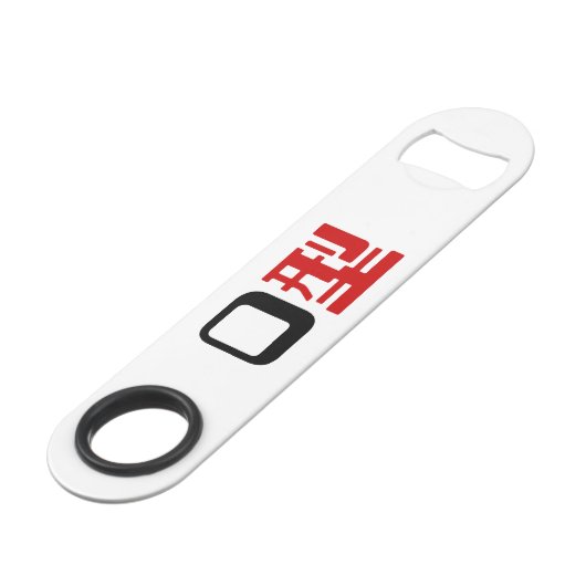 Bloedgroep O Japans Kanji Speed Flessenopener (Achterkant Gekanteld)